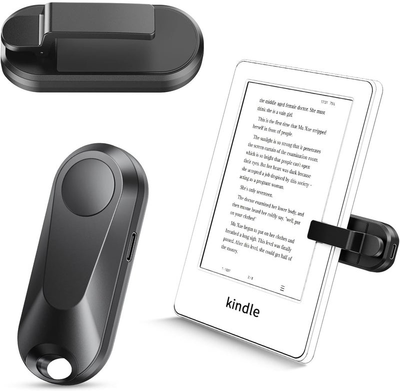 Sycelu RF Remote Control Page Turner for Kindle Paperwhite Oasis eReaders Kobo,Camera Video Recording Remote Triggers, Page Turner for ipad Tablets Reading Novels Comics(Black) - Image 1